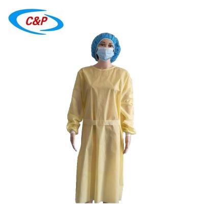 China Bulkbuy Equipo de protección médica Vestido de aislamiento de nivel 2 PP PE con puño hecho punto en venta