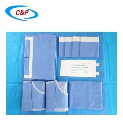 China Material SMS Paquete quirúrgico de laparotomía estéril azul para profesionales médicos en venta