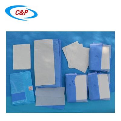 China Disposable Surgical Drape Sterile C-section Pack Blue SMS Non Woven Fabric zu verkaufen