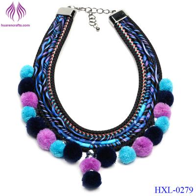 China Fashion Jewelry color fur bubble bib necklace for sale