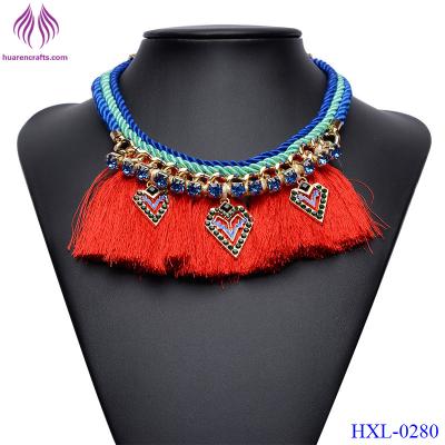 China Fashion Jewelry macrame tassel bib necklace for sale