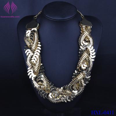 China New Fashion Luxury  Leaf Style Necklace High Quality Statement chain Necklace Costume Necklaces for sale