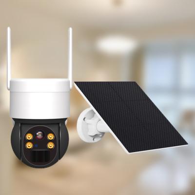 China WiFi Solar Home Security Camera Systems 2K 4MP Smart Siren PTZ PIR Alarm for sale