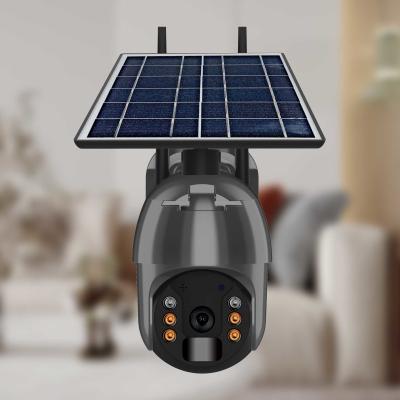 China 1080P Battery Security Camera Outdoor 8W Solar Panel Pan Tilt Camera 360 View for sale