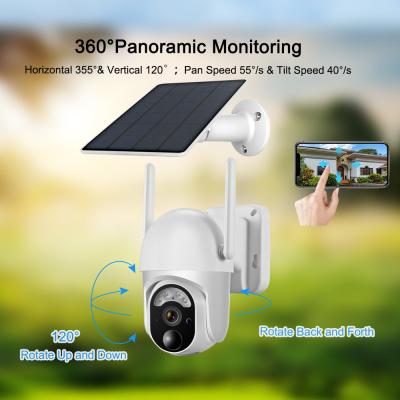 Chine Sans fil extérieur de caméra de surveillance de panneau solaire de l'inclinaison 5W de casserole de caméra de la sécurité 3G 4G PTZ à vendre