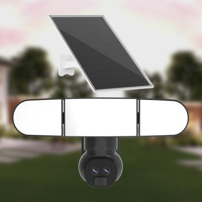China Outdoor 2K 4G LTE Security Camera Dual Lens Wide View 2 Way Talk Solar PTZ Camera for sale