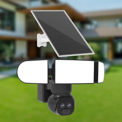 China 18650 Battery 19200mAh Solar Powered Surveillance Camera With 1500LM Light for sale