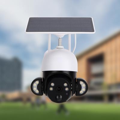 China 3MP WiFi Home Security Camera IP65 Weatherproof Siren Yard Solar Powered CCTV Camera for sale