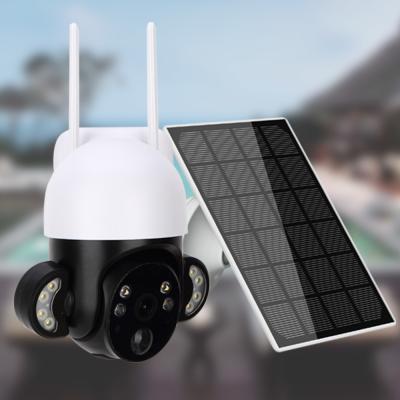 China 2K Ultra Clear Spotlight Surveillance Camera WiFi Waterproof Solar Panel CCTV Camera for sale