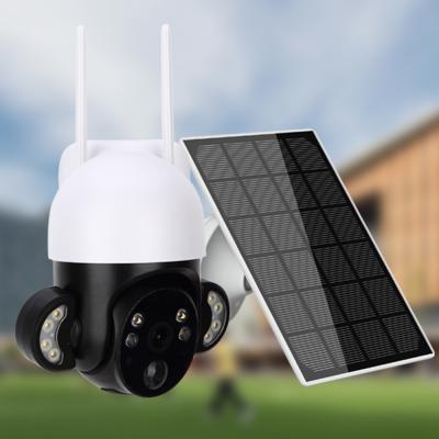 China Câmera solar do CCTV da visão noturna da cor completa do alarme da sirene da câmera 2K 4G do projetor de PIR PTZ à venda