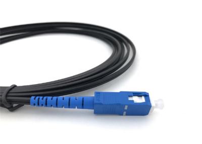 China 2 End Pre Terminated Ftth Drop Cable 1c Black Single Mode Fiber Jumper SC APC Connector for sale