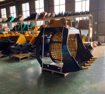 China 36T Rotating Screening Bucket Excavator Crusher Bucket 36 Tonne for sale