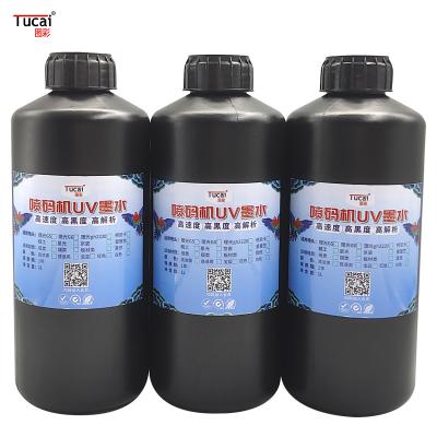 China Highly black and quick-drying UV inkjet printer UV for Ricoh G5/G6 Kyocera Konica Seiko for QR code barcode for sale
