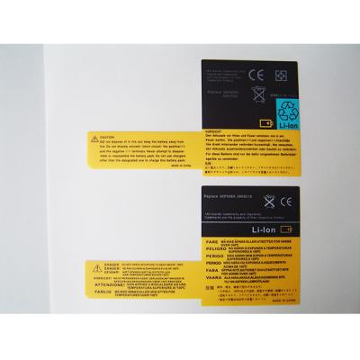 China Custom Precision Die Cutting Information Label For Mobile Phone for sale