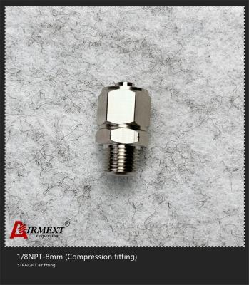 China 1/8NPT-8mm Straight Air Fitting Elbow Stainless Steel Compression Fittings for sale