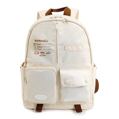 China Beige Fashion School Bags Backpack Rucksack Casual Style 16.5 Inch Size for sale