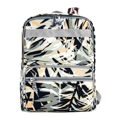 China Leaf Printing Soft Fabric Backpacks Lightweight Water Repellent for sale