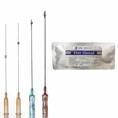 China Barbed Suture PDO Cog Threads CE 4D With L Cannula 19g*100mm Wire Fact Lift for sale