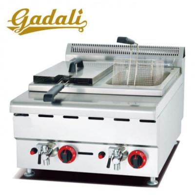 China Commercial Stainless Steel 8+8L Counter Top Gas Deep Fryer for sale