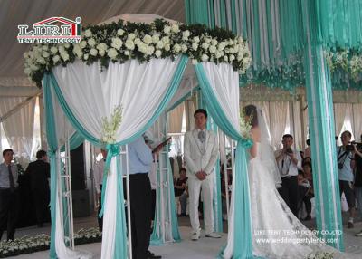 China White Luxury Wedding Tents Transparent Aluminum Frame Pleated Roof for sale