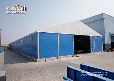China 20x50m 1000 sqm Industrial Storage Tents With Sandwich Hard Wall Roller Shutter for sale