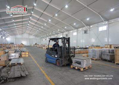 China 6m Side Height 2000 sqm Industrial Storage Tents Aluminum Frame With Sandwich Hard Wall for sale