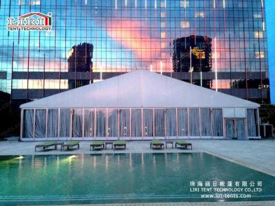 China 15x30m Luxury Outdoor White Event Tents with Glass Wall for Weddings and Parties for sale