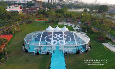 China Dossel do evento do quadro transparente da liga de alumínio grande, banquete de casamento exterior com forro do telhado à venda