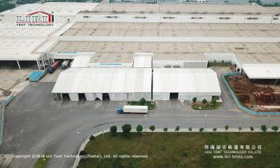 China Huge White Marquee Tent Aluminum Frames PVC Sidewalls Warehouse Tent for sale