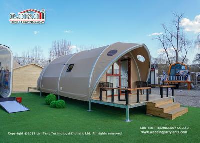 China Self - Cleaning Luxury Glamping Tents PVC-Coated Polyester Textile Side Walls for sale