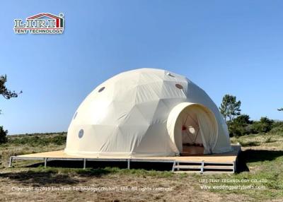 China Geodesic Dome Structure Glamping Hotel Tent With White PVC Fabric For 5-8 People for sale