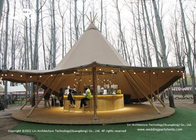 China 20 / 40 / 72 Seats Wood Pole Withstand Hat Tipi Tents For Wedding Events for sale
