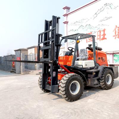 China 25 Degrees Tilted All Terrain Forklift Electric With Adjustable Fork Length for sale