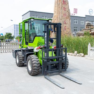 China Customized Green Electric Power All Terrain Forklift Weather Resistance for sale