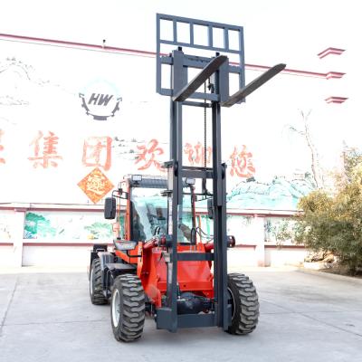 China Autorização CE Segurança de empilhadeira de 5 toneladas em terrenos acidentados com comandos de joystick à venda