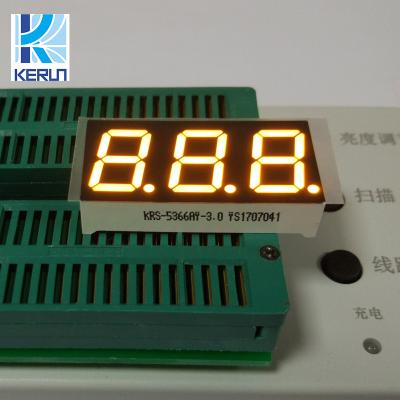 China Color común del amarillo del cátodo de las pantallas LED del segmento del dígito 7 de 0,56 pulgadas 3 en venta