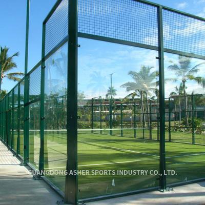China Standard Outdoor Padel Court , Weatherproof  Synthetic Grass Tennis Court for sale