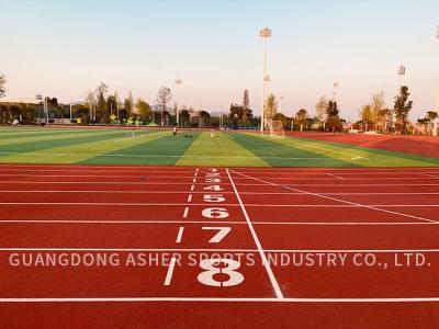 China 13mm Thickness Tartan Running Track With Low Maintenance Customized en venta