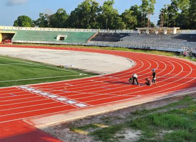 Chine ECO Friendly Semi-prefabricated Polyurethane Plastic Track Surface Material For Stadiums à vendre