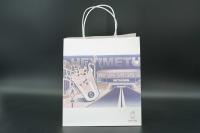 Quality White Unique Custom Printed Paper Bags Recyclable Extra Large Bottom for sale