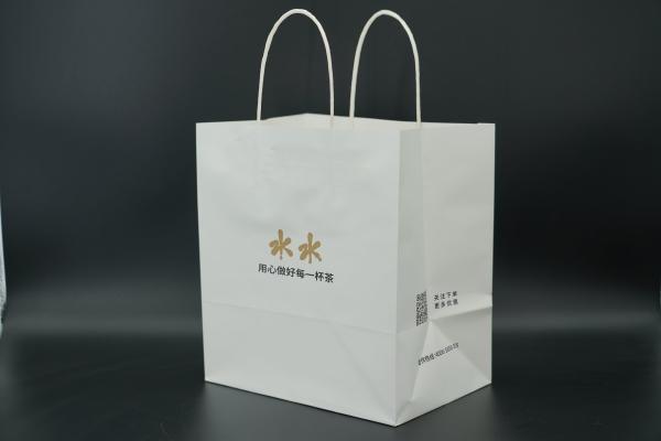 Quality Oversized Custom Paper Shopping Bags With Handles White Twisted for sale