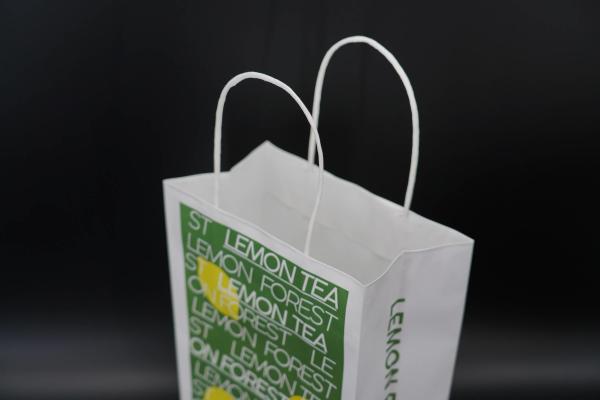 Quality Sturdy White Paper Carrier Bags Renewable Retail Paper Bags With Handles for sale