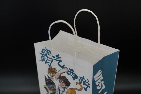 Quality Lightweight Printed Twisted Handle Paper Bags Juice Takeaway Paper Bags for sale