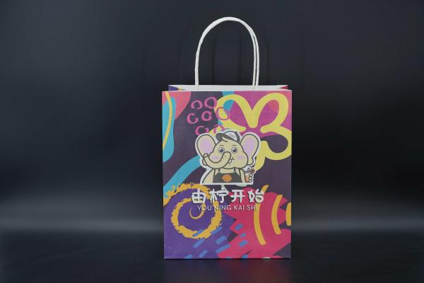 Quality Cafes Restaurant Take Out Paper Bags Biodegradable Personalised Paper Bags for sale