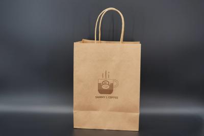 China Takeaway Eco Paper Bags Brown Kraft Paper Shopping Bag Customized for sale