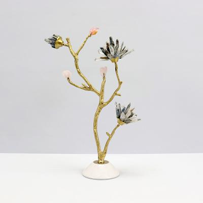 Chine Fleur en laiton d'en cuivre de décor du dessus de table 480mm de décoration à la maison à vendre