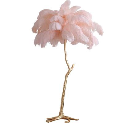 China Modern Decorative LED Height 120cm Ostrich Feather Lamp for sale