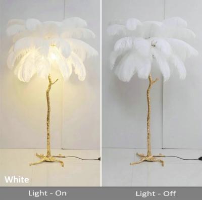 China Living Room Novelty Resin Stand 80w Ostrich Feather Lamp for sale