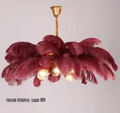 China Home Hotel 100cm X 100cm Ostrich Feather Ceiling Light for sale