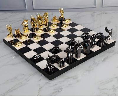 China Entertainment 2 SETS Titanium Decorative Chess Board for sale